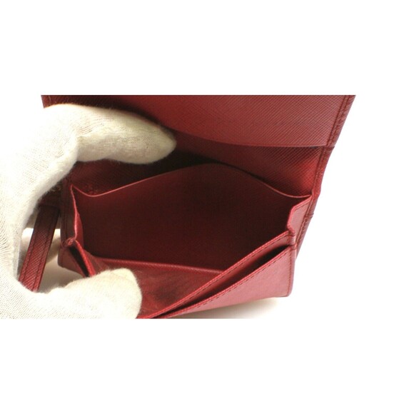 Prada Soffiano Red Leather Credit Card Holder With Hand Strap - Picture 6 of 7